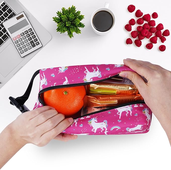 Cerbonny Small Cooler Bag Freezable Lunch Bag for Work School Travel,Small Lunch Bag,Small Insulated Bag For Kids/Adults,Freezer Lunch Bags,Mini Lunch Bag Fit For Yogurt,Suit for 3+(red unicorn)