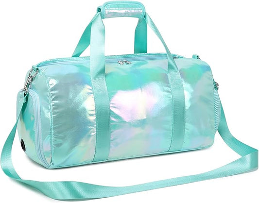 Dance Bag for Girls Gym Bag Sports Duffle Bag with Shoes Compartment Wet Pocket Weekender Overnight Bag for Girls Women Teens Travel Duffle Bag Water Resistant