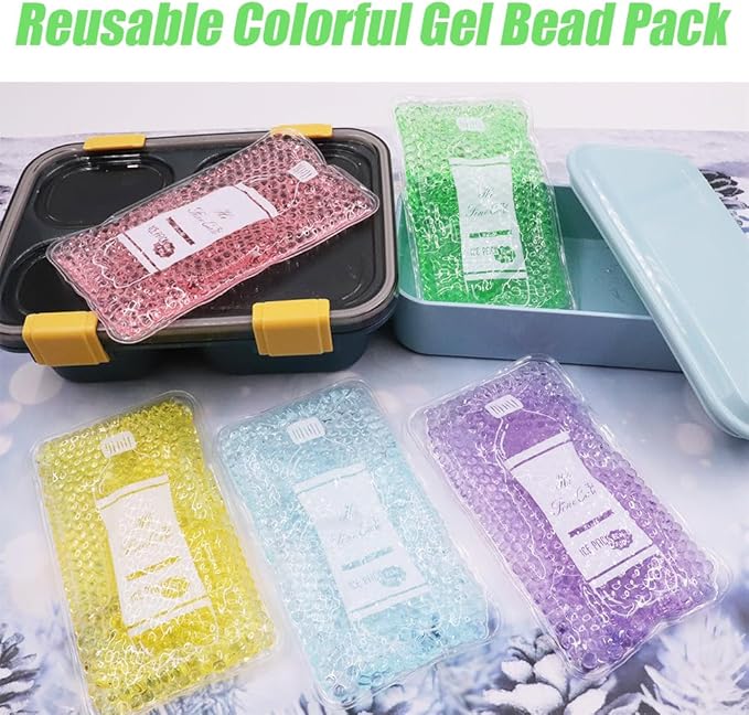 Reusable Ice Packs for Coolers - 5 Pack Freezable Gel Packs for Lunch Box, Camping, Picnic, Medical Cold Therapy - Leakproof & Long-Lasting Cold Storage