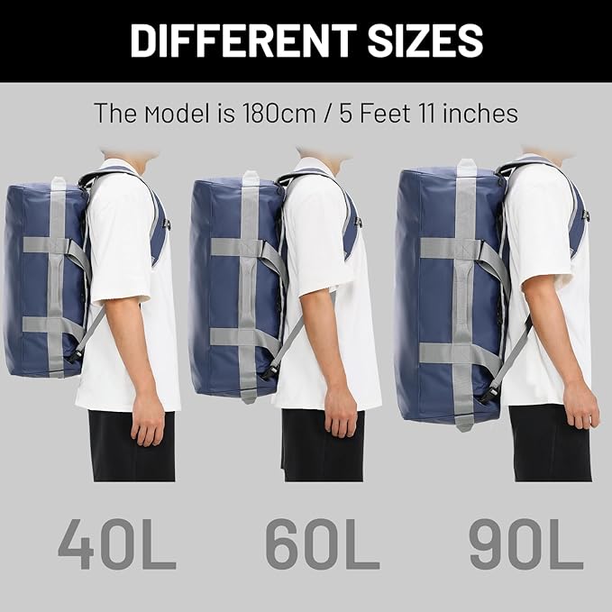 MIER Water Resistant Backpack Duffle Heavy Duty Convertible Duffle Bag with Backpack Straps for Gym, Sports, Travel