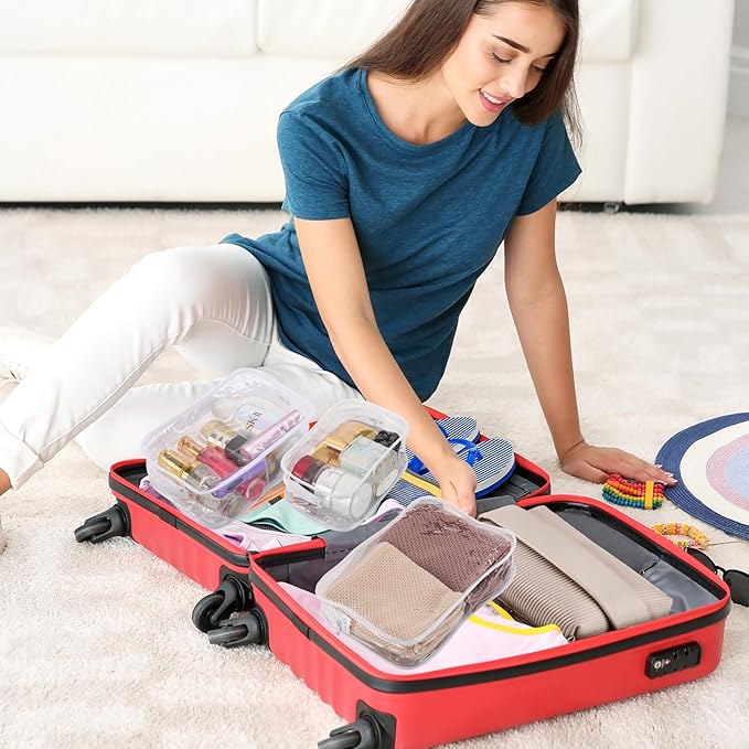 Tbestmax 10 Pack Clear Cosmetic Bags Makeup Bags Portable Waterproof TSA Approved Travel Toiletry Bags Organizer