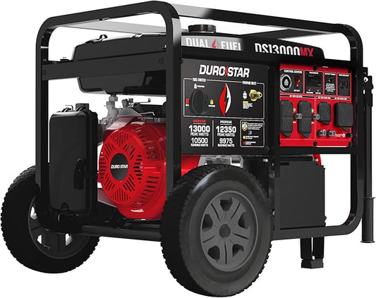 DS13000MX 13,000-Watt 500cc Dual Fuel Portable Generator - Gas and Propane, Remote Electric Start, Whole Home Power Backup, Transfer Switch Ready, RV & Emergency Ready
