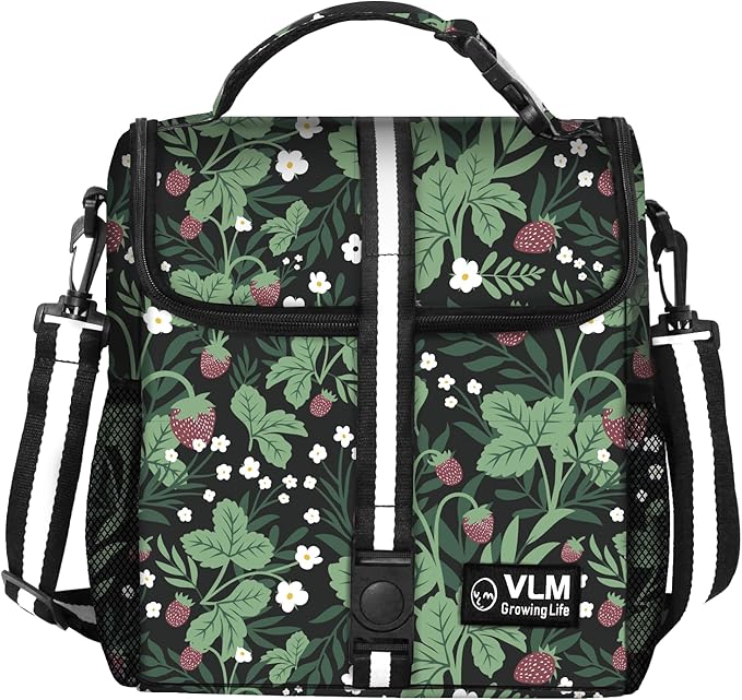 VLM Lunch Box for Women, Insulated Lunch Bag Women with Adjustable Shoulder Strap, Cute Lunch Tote Bag for Work,Picnic,Camping