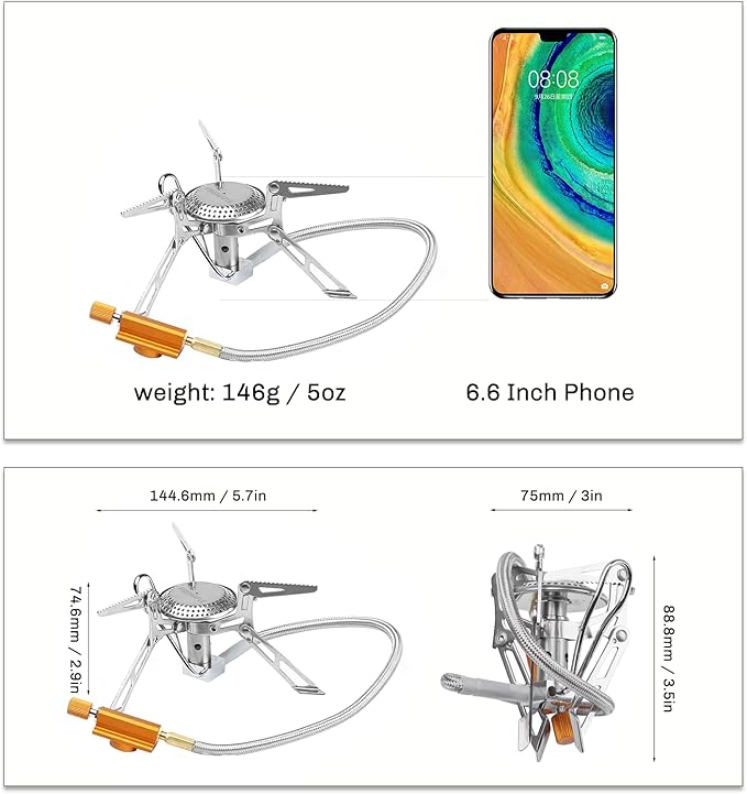 Fire Maple FMS-118 Camping and Backpacking Stove | Portable Foldable Gas Burner with pre-heat tube | Ideal for Backpacking, Hiking, Camping, Emergency use