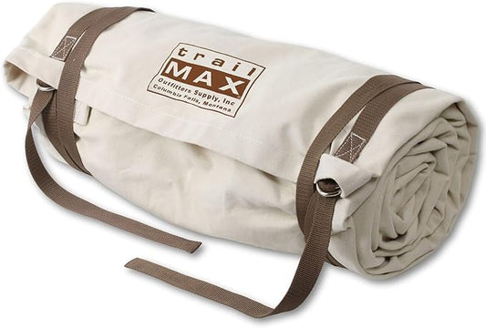 TrailMax Canvas Cavalry-Style Cowboy Bedroll; Premium Lined Sleeping Bag Cover; Durable 12oz Canvas; Comfy Flannel Liner; Winter Camping Sleeping Bed Roll; Cowboy Bed Roll for Camping