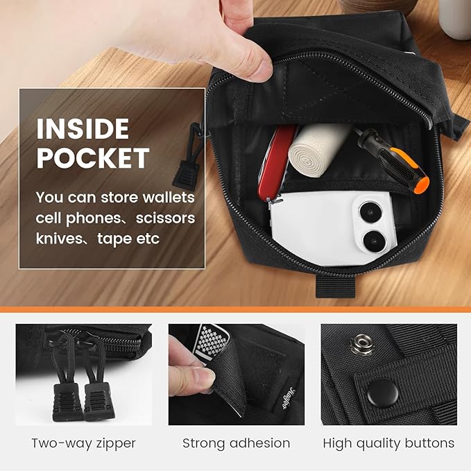 Molle Pouch, Compact Water Resistant Tactical EDC Utility Pouch Tear-Resistant Tactical Organizer Gear Pouch