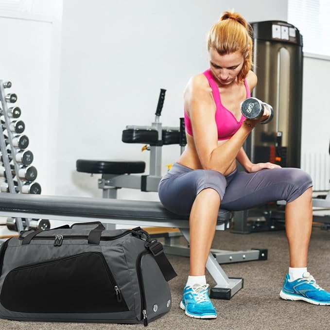 HUA ANGEL Waterproof Gym Bag with Shoe & Wet Compartment Large Capacity Sports Duffel Bag Men Women Travel Fitness Workout