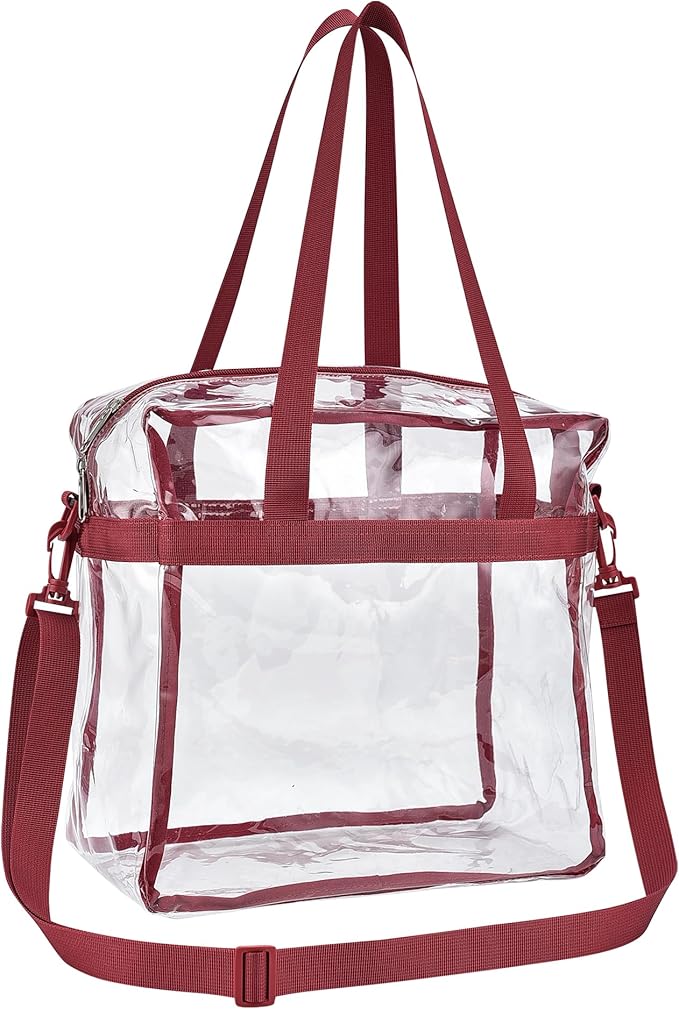 USPECLARE Clear Tote Stadium Approved, Security Travel & Gym Clear Bag for Work Sports Games Concerts