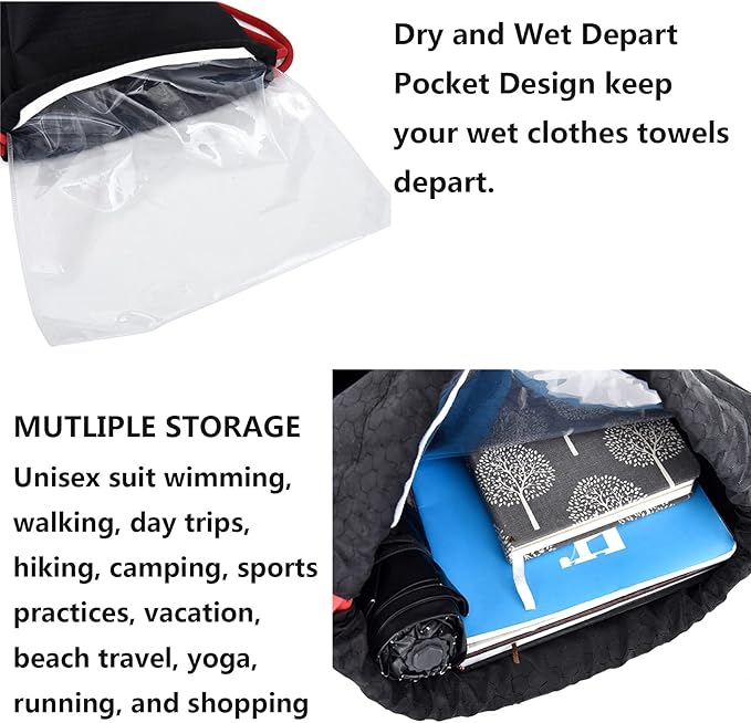 Waterproof Drawstring swim Bag Sackpack Backpack,Dry Wet Depart,Swimming Gym Yoga Sport Shoulder Rucksack Daypacks Casual Bags (GREEN)