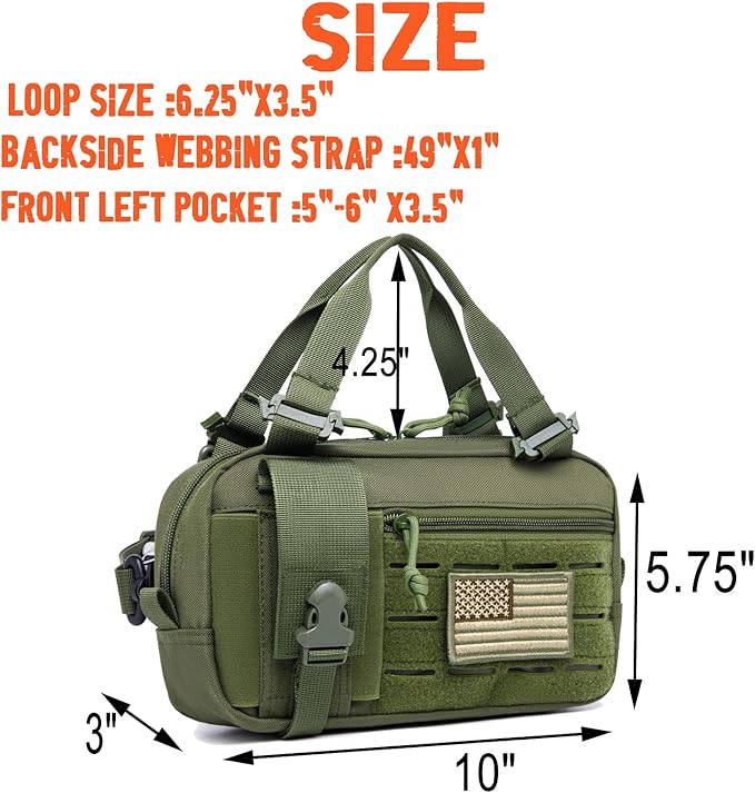 Molle Admin Pouch with Laser Cutting Loop,Car EDC EMT Molle Pouches, Large Capacity Tactical Pouch, EDC Pouch Organizer Include US Flag