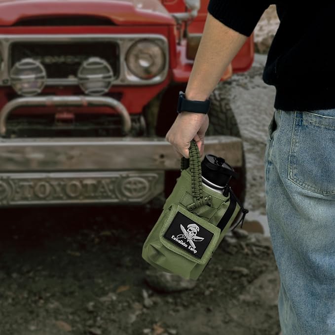 Water Bottle Holder Bag with Molle Strap - Water Bottle Carrier Pouch for Walking, Gym, Camping, Fishing, Hunting 32oz, 64oz, 128oz One Gallon Tactical Carrier Holder