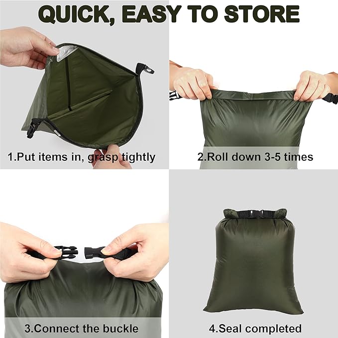 Dry Bags Waterproof Set, 5 Packs Ultralight Waterproof Bags Small Stuff Sack Water Proof Bag Dry Packs, Outdoor Dry Bag Keep Gear Dry for Backpacking Hiking Boating Camping Travel