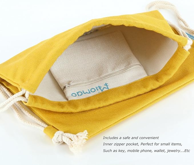 Drawstring Backpack Pineapple Style String Bag Canvas Beach Sport Daypack