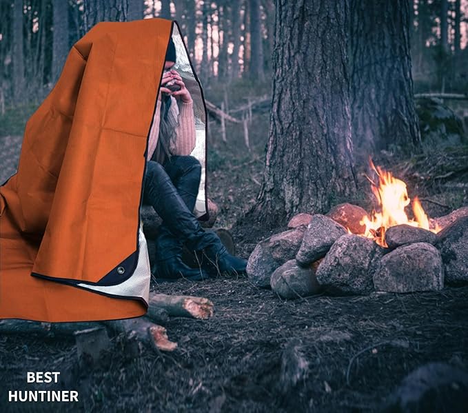 Heavy Duty Survival Blanket -Multifunctional Reflective Tarp Thermal Blanket - 60" x 83" Waterproof Sandproof for Camping Hiking Outdoors Multifunctional Emergency Blanket…