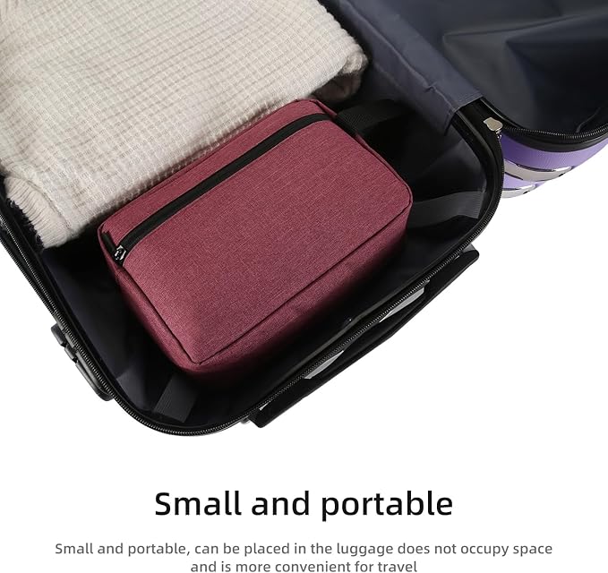 Travel Toiletry bag Toiletry bag for women men Hanging Cosmetic bag Travel accessories for Women Men (Purplish red)