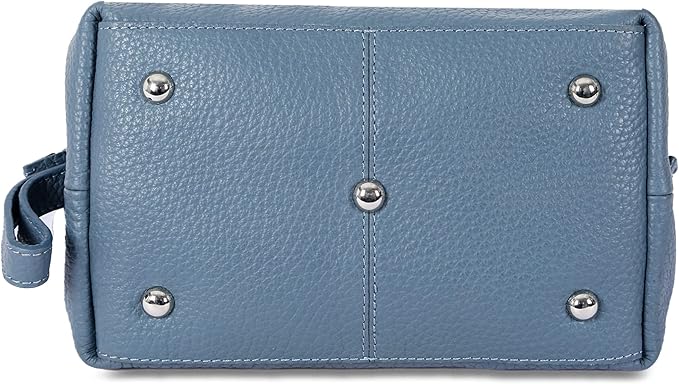 KomalC Premium Buffalo Leather Unisex Toiletry Bag Travel Dopp Kit