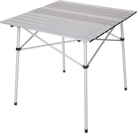 Stansport Aluminum Slat Table, 27.5" x 27.5" x 27.5", White