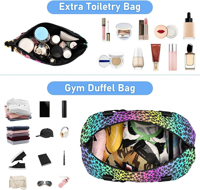 Women's Weekender Duffle Bag for Travel and Gym with Toiletry and Shoes Compartment