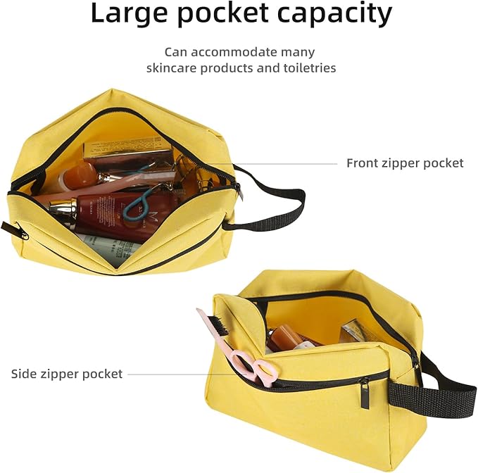 Travel Toiletry bag Toiletry bag for women men Hanging Cosmetic bag Travel accessories for Women Men (Yellow)