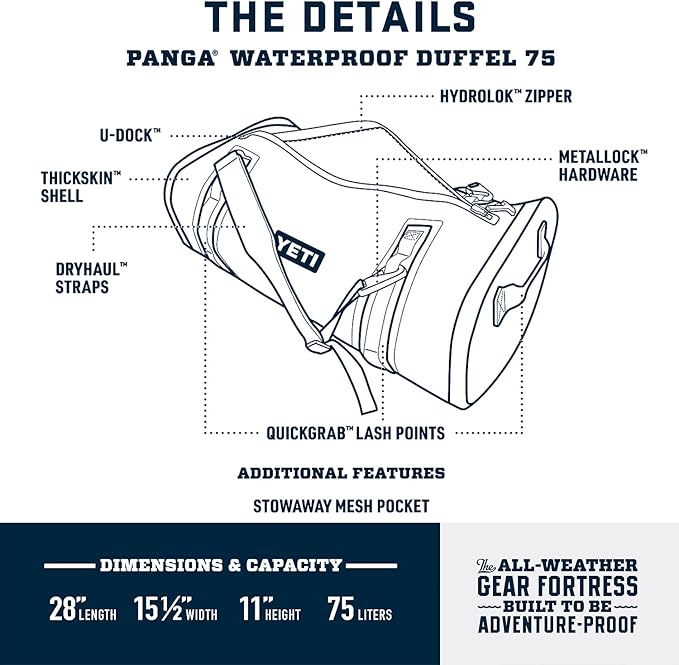 YETI Panga Series Airtight, Waterproof, Submersible, Dry Duffel Bags