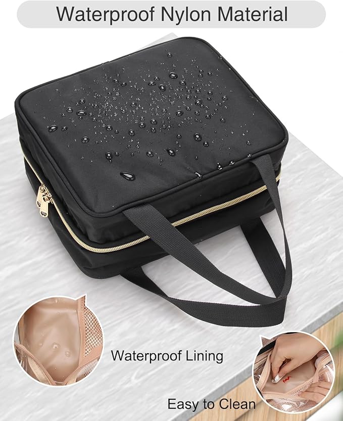 Travel Makeup Bag Hanging Toiletry Bag for Women Men TSA Approved Clear Bag Toiletries Waterproof Cosmetic Bag Toiletry Bag Travel Toiletry Organizer for Bathroom Shower, Black Diamond Grid
