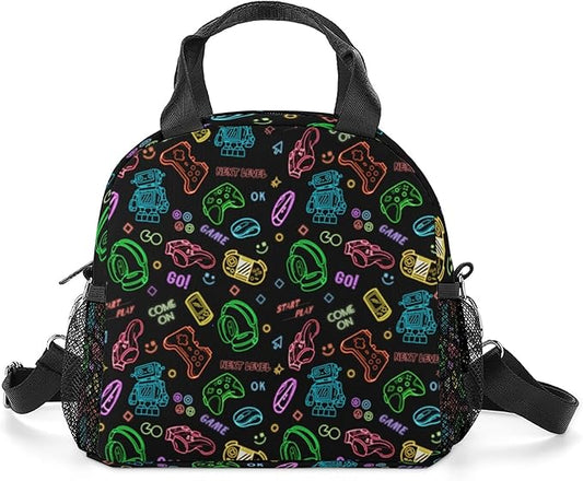 Lunch box Kids,Insulated Cat Lunch Bag Cute Small Pink Lunch Totebag Reusable Leakproof Corgi Lunch Bag With Shoulder Strap for Girls Boys Women School Work Picnic (robot)