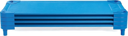 Children’s Factory Value Line Nap Cots, Kids Daycare and Preschool Sleeping Cot, Standard Size, Set of 4, Blue
