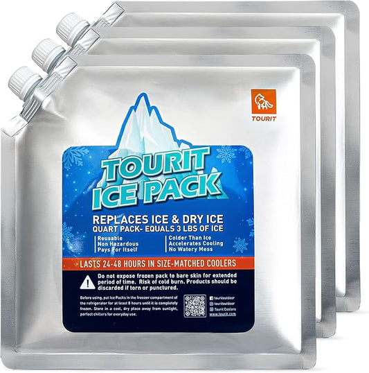 TOURIT Reusable Ice Pack for Coolers Long Lasting Cooler Ice Packs for Cooler Bag Lunch Bags/Boxes, Cooler Backpacks, Freezer Packs for Coolers