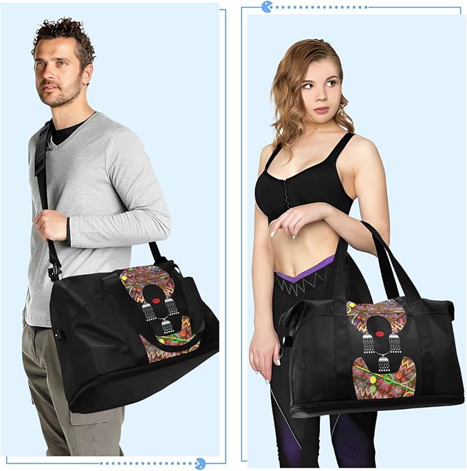 Women's Weekender Duffle Bag for Travel and Gym with Toiletry and Shoes Compartment