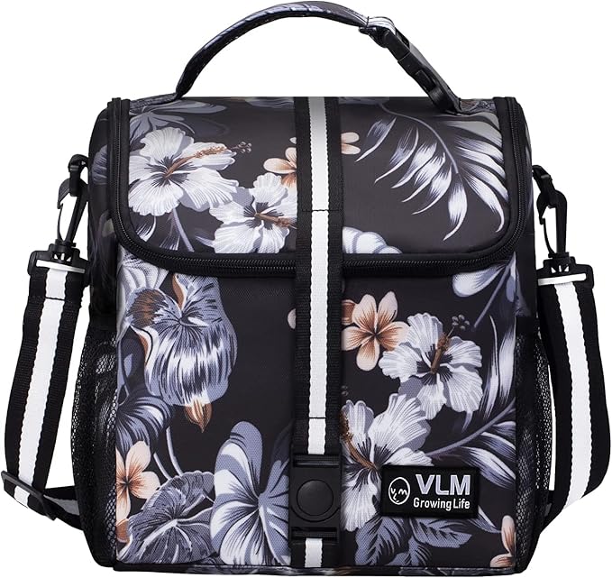 VLM Lunch Box for Women, Insulated Lunch Bag Women with Adjustable Shoulder Strap, Cute Lunch Tote Bag for Work,Picnic,Camping