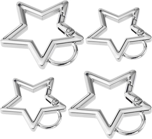 Star Carabiner, Zinc Alloy Heavy Duty Star Shaped Keychain Clip, Carabiner Clip for Camping, Hiking, Fishing