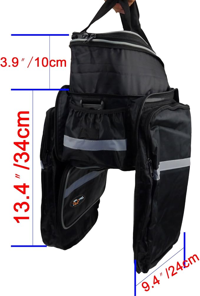 Disconano® Waterproof Multi Function Excursion Cycling Bicycle Bike Rear Seat Trunk Bag Carrying Luggage Package Rack Panniers with Rainproof Cover