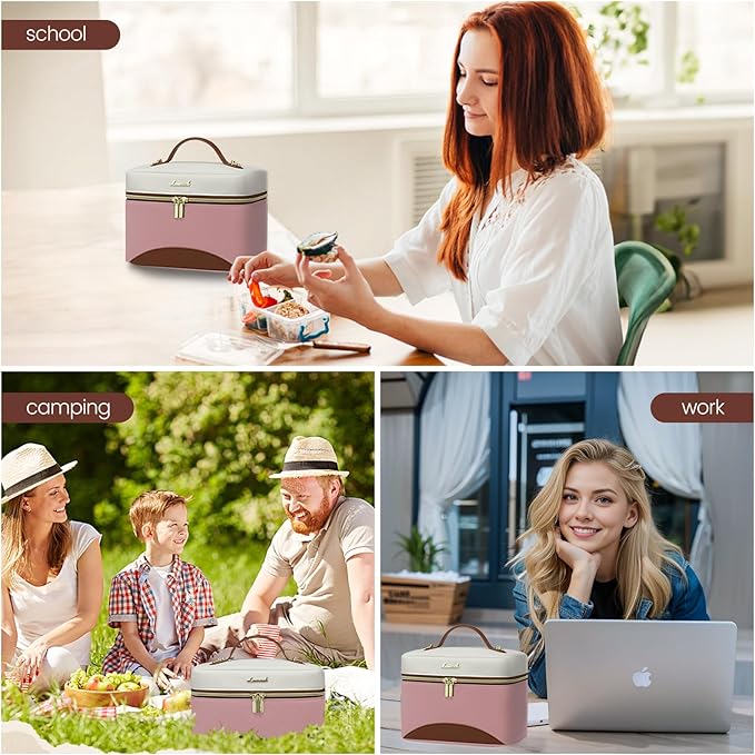 LOVEVOOK Lunch Box for Women,Adult Insulated Lunch Bag for Women,Leakproof Cooler Bag for Office Picnic Hiking Beach,Lunch Tote Bag with Adjustable Shoulder Strap
