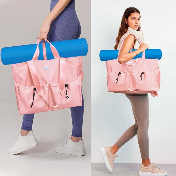 Yoga Bags for Women with Yoga Mats Bags Carrier Carryall Canvas Tote for Pilates Shoulder for Travel Office Beach Workout
