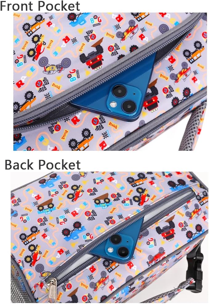 FlowFly Kids Lunch box with buckle Insulated Cooler Back to School Thermal Meal Tote Kit for Girls, Boys, Truck