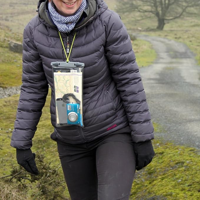 Aquapac Waterproof Phone Case - Black Plastic or Rubber Case for Cellular Phone - Waterproof Case for Music Theme - Whanganui Model