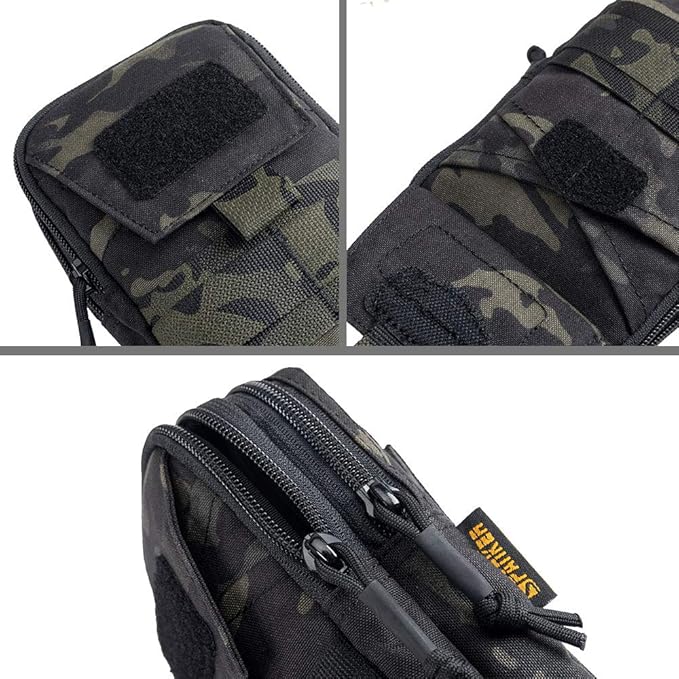EXCELLENT ELITE SPANKER Tactical Molle EDC Pouch Nylon Belt Waist Bag Camping Hiking Organizer with Cellphone Holster for iPhone 12Pro 12 11ProMax XsMax XR XS X 8Plus 8 7 6 Samsung Galaxy Note 9 S9