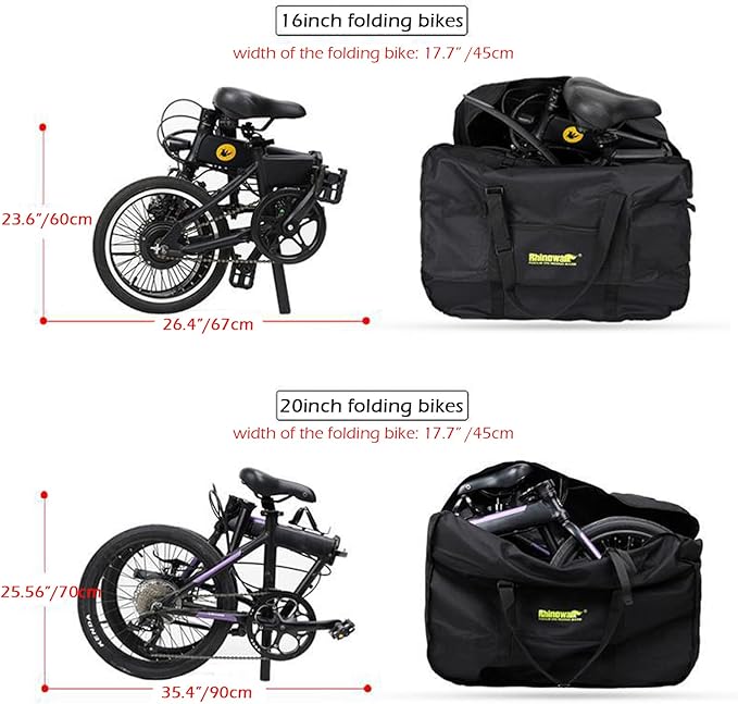 Rhinowalk 20/26inch Folding Bike Bag Waterproof Biycle Travel Case Carrying Case Outdoors Bike Transport Bag for Car Train Air Travel