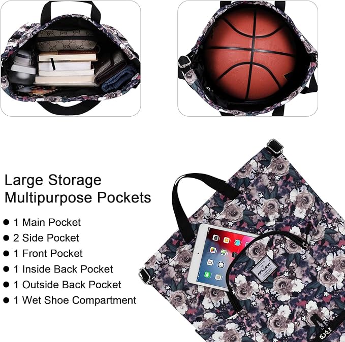 Dry Wet Drawstring Backpack with Shoe Compartment for Women Adjustable Gym Bag