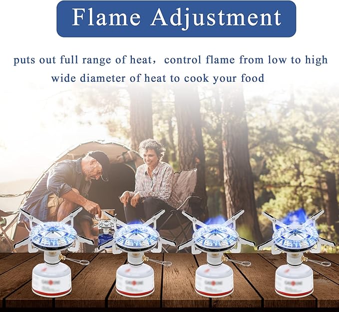 Caudblor Camping Stove with Butane Adapter - Lightweight Backpacking Stove for Hiking & Travel