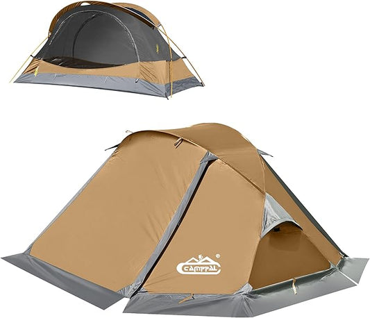 1 Person Backpacking Tent, Waterproof 4 Season Tent, Lightweight Cold Weather Tent Easy Setup for Winter Hiking, Camping, Hunting