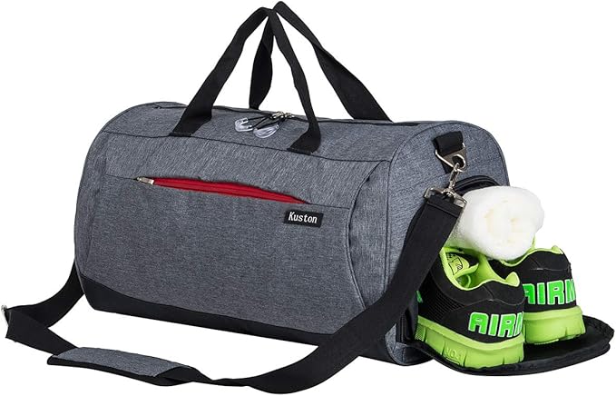 Kuston Sports Small Gym Bag for Men and Women Travel Duffel Bag Workout Bag with Shoes Compartment&Wet Pocket