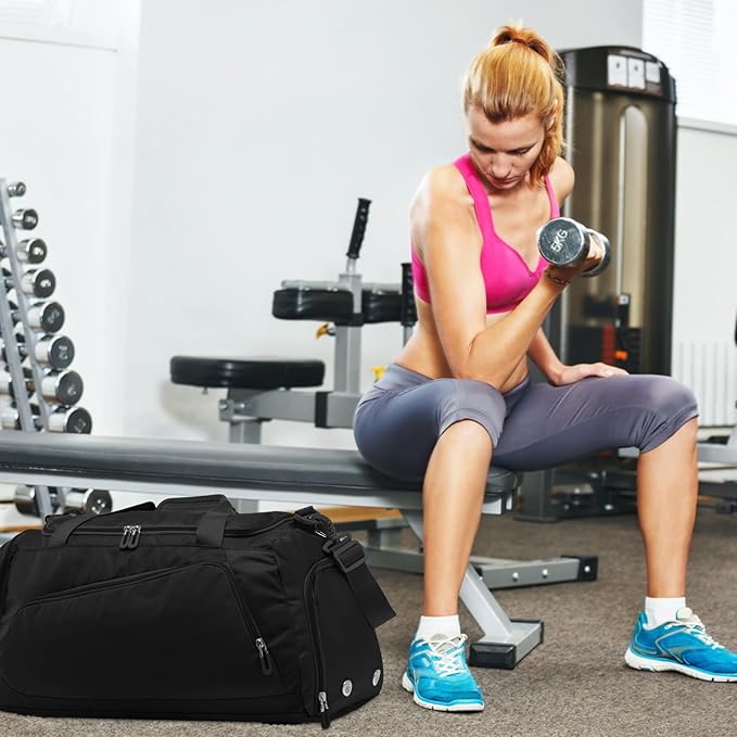 HUA ANGEL Waterproof Gym Bag with Shoe & Wet Compartment Large Capacity Sports Duffel Bag Men Women Travel Fitness Workout