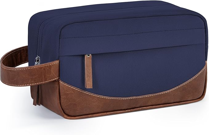 Travel Toiletry Bag for Men, Hanging Toiletry Organizer, Water Resistant Shaving Kit with Large Capacity for Travel Accessories - Navy Blue