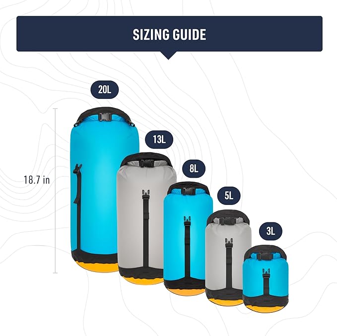 Sea to Summit eVac Ultra-Lightweight Compression Dry Bag, Waterproof Dry Storage, 13 Liter, Atoll Blue
