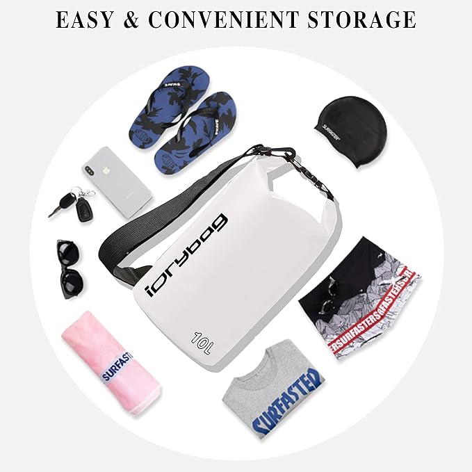IDRYBAG Dry Bags for Kayaking Waterproof 2L/5L/10L/15L/20L, Small Dry Bag Waterproof Floating, Dry Sack Waterproof Bag for Paddleboarding Travel