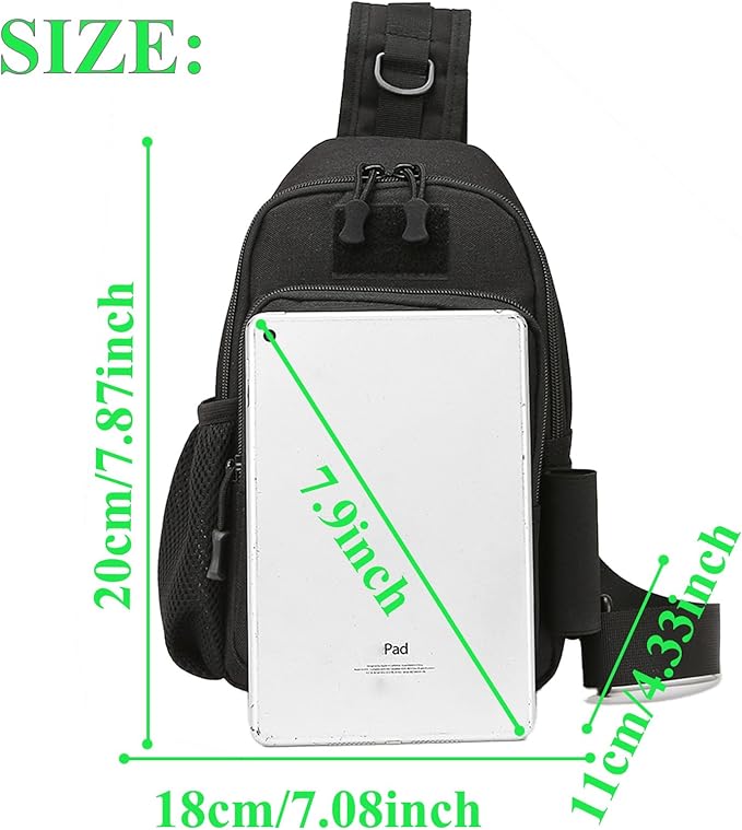 Fishing Sling Bag - Small Fishing Tackle Storage Bags with Rod Holder(Green)