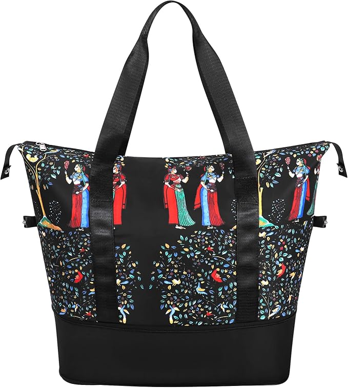 Womens Travel Duffel Bag Lightweight Sport Gym Bag Waterproof Weekender Overnight Bag with Wet and Dry Separation Pocket for Gym Training Yoga Fitness Swimming