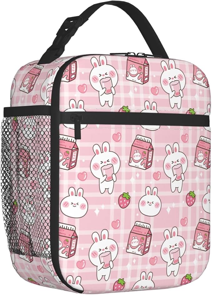 Bunny Milk Lunch Box Reusable Insulated Lunch Bag Thermal Cooler Tote For Boys Girls Teen School Men Women Picnic Travel Hiking