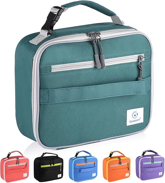 Genteen Lunch Box Kids,Insulated Lunch Bag Kids Boys Girls,Soft Bag Mini Cooler Back to School Thermal Meal Tote Kit Lunch Box for School,Work,Outdoor (Green)